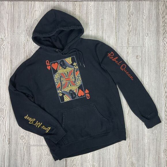 Lions Not Sheep Rebel Queen Black Hoodie Size XL Queen of Hearts Oversized Heavy - Picture 1 of 12